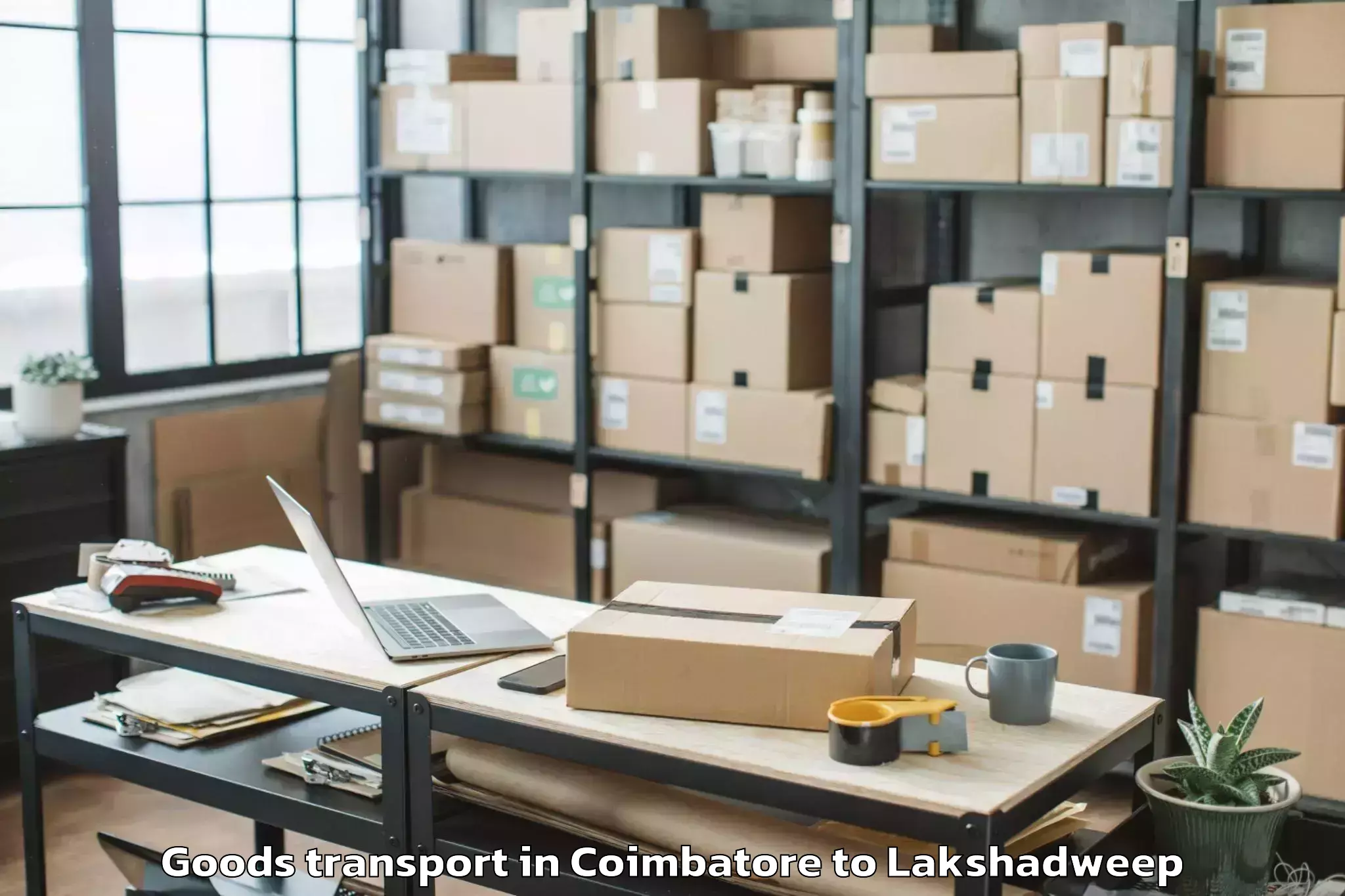 Book Coimbatore to Andrott Goods Transport